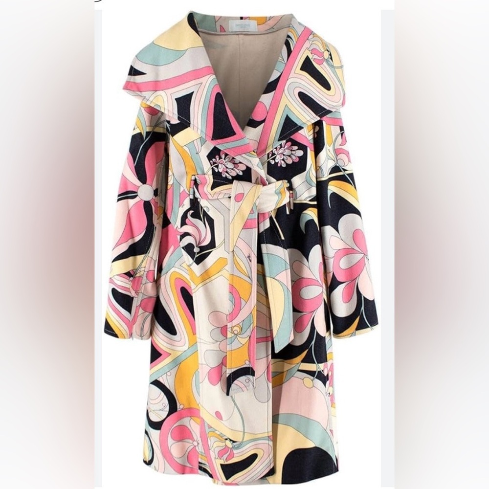 Emilio Pucci Multicolor Geometric Coat